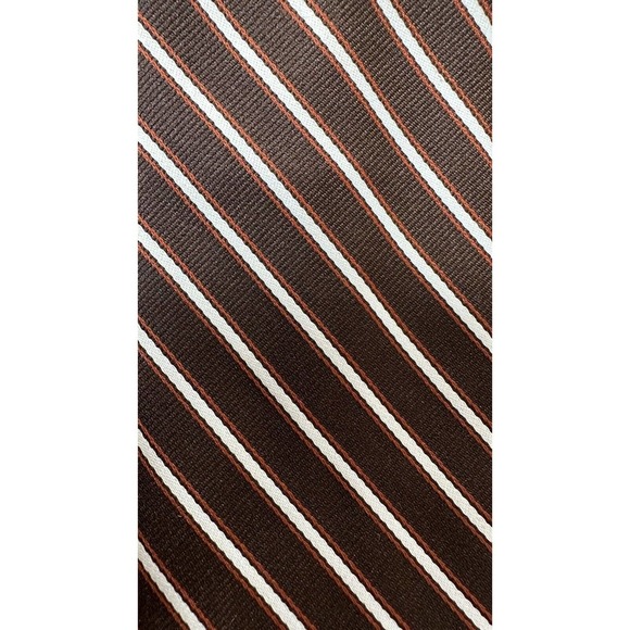 LNWOT GIVENCHY PARIS Thick Striped Tie Brown 58" L 3" W - Picture 5 of 5